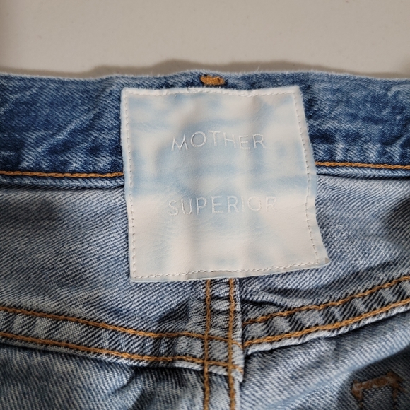Mother Superior High Waisted Hoover Wash Distressed Straight Leg Jeans Size 32 - Picture 6 of 15